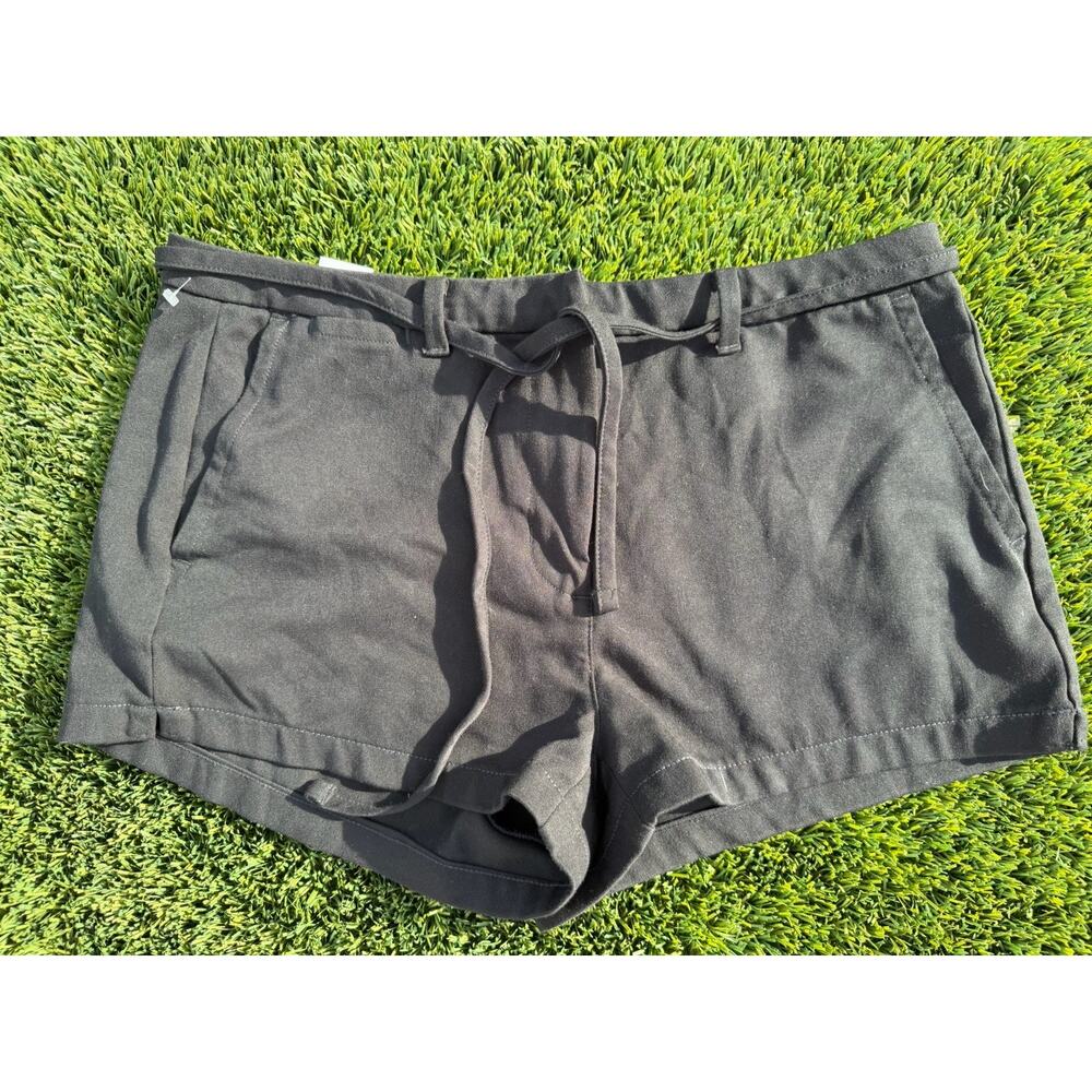 American Eagle Womens Casual Shorts 6‎ Black Tie Close Waist Pockets Black NEW!